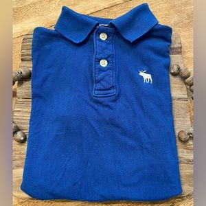 Abercrombie Boy’s XL Vivid Blue 100% Cotton Pique‎ Knit Short Sleeve Polo Shirt